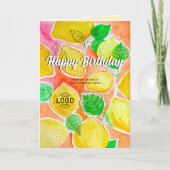 Aangepaste Logo grillige kleurrijke citroenen Verj Kaart (Voorkant)