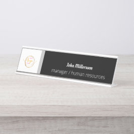 Aangepaste Logo Grote Rechthoek Minimalist Bureau Naambordje