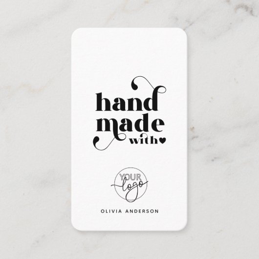 Aangepaste Logo Handgemaakt met liefde Dank u Visitekaartje (Voorkant)