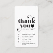 Aangepaste Logo Handgemaakt met liefde Dank u Visitekaartje (Achterkant)