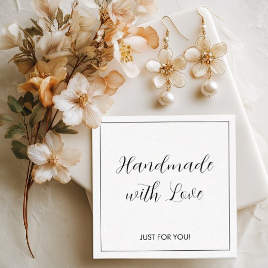 Aangepaste Logo handgemaakt met liefde Notitiekaartje