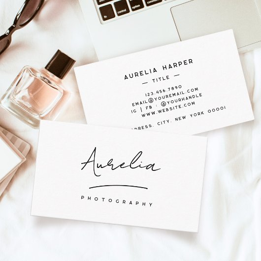 Aangepaste Logo Handtekening Modern Minimalistisch Visitekaartje