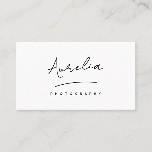 Aangepaste Logo Handtekening Modern Minimalistisch Visitekaartje (Voorkant)