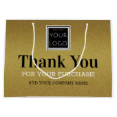 Aangepaste Logo Hartelijk dank voor uw gouden goud Groot Cadeauzakje (Voorkant)