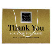 Aangepaste Logo Hartelijk dank voor uw gouden goud Groot Cadeauzakje (Achterkant)