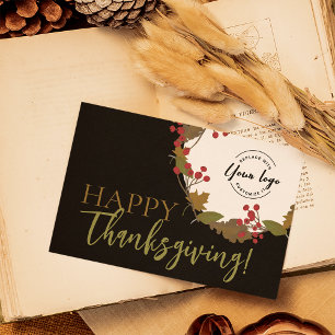 Aangepaste logo Herfst Foliage Happy Thanksgiving Feestdagenkaart
