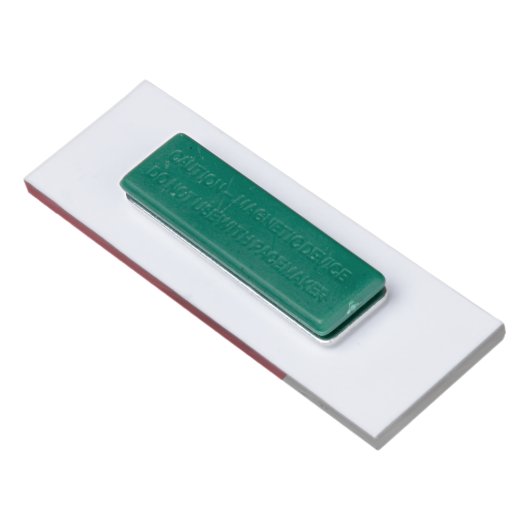 Aangepaste Logo hier: heldere rode elegante witte Naambadge (Achterkant)