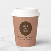 Aangepaste Logo hier rustieke ambacht met deksel S Papieren Bekers (Achterkant)