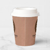 Aangepaste Logo hier rustieke ambacht met deksel S Papieren Bekers (Rechts)