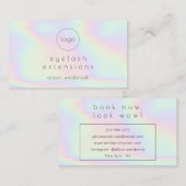 Aangepaste logo holografische regenboog wimperexte visitekaartje (Voorkant / Achterkant)