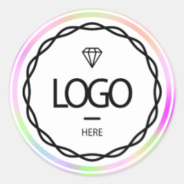 Aangepaste Logo holografische roze vormgeving voor Ronde Sticker