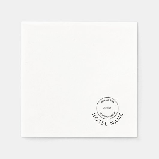 Aangepaste Logo Hotel Naam hoek plaatsen Kleur Servet (Voorkant)