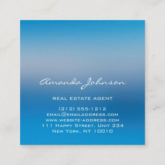 Aangepaste Logo House makelaar Home Zilver Vierkante Visitekaartje (Achterkant)