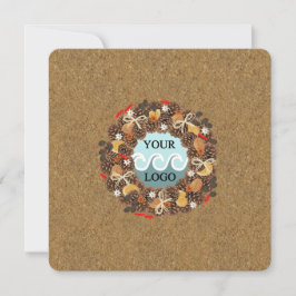 Aangepaste logo houten bedrijf feestdagenkaart