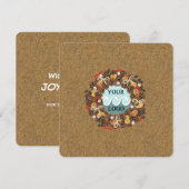 Aangepaste logo houten bedrijf feestdagenkaart (Voorkant / Achterkant)