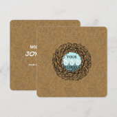 Aangepaste logo houten bedrijf feestdagenkaart (Voorkant / Achterkant)