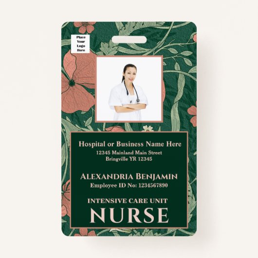 Aangepaste Logo ID-fotostreepjescode voor werkneme Badge (Voorkant)