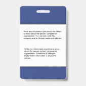 Aangepaste Logo-ID-Kaart voor werknemers Badge (Achterkant)