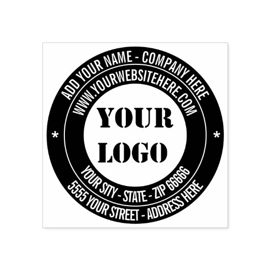 Aangepaste Logo Info Adres Ronde Rubber Stempel (Afrduk)