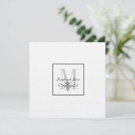Aangepaste Logo Invitaties Monogram namen Kaart (Staand voorkant)