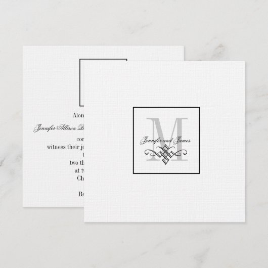 Aangepaste Logo Invitaties Monogram namen Kaart (Voorkant / Achterkant)