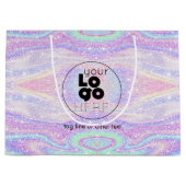 Aangepaste Logo iriserende glitter papier boodscha Groot Cadeauzakje (Voorkant)