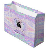 Aangepaste Logo iriserende glitter papier boodscha Groot Cadeauzakje (Voorkant Gekanteld)