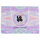 Aangepaste Logo iriserende glitter papier boodscha Groot Cadeauzakje (Achterkant)