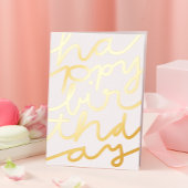 Aangepaste Logo Kantoor Stijlvol Modern Happy Birt Folie Wenskaart