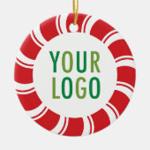 Aangepaste Logo keramische peppermint-snoepriet vo Keramisch Ornament (Voorkant)