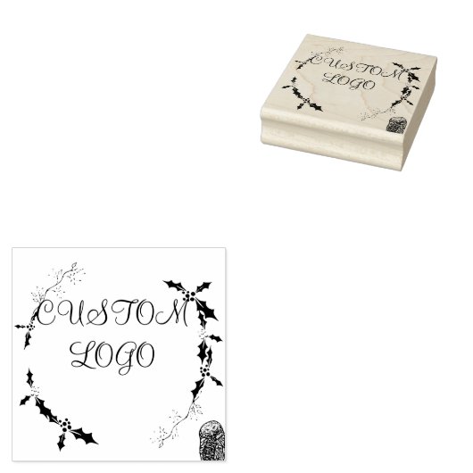 Aangepaste Logo kerstkrans Rubberstempel (Gestempeld)