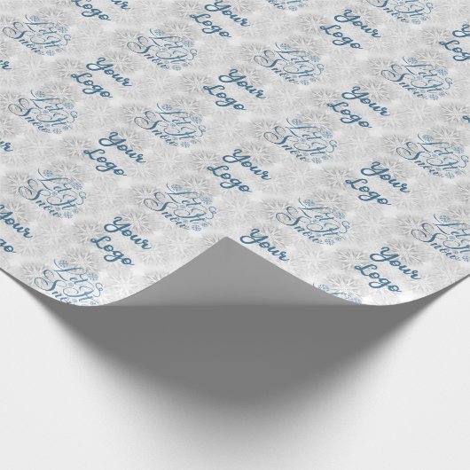 Aangepaste Logo kerstmis laat het sneeuwen Cadeaupapier (Hoek)