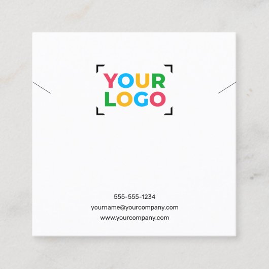 Aangepaste Logo Ketting Display Kaarten met QR-cod Vierkante Visitekaartje (Voorkant)