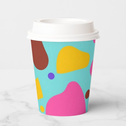 Aangepaste Logo Kleurrijke Bubbels Papier Cup 8 oz Papieren Bekers (Achterkant)