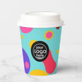 Aangepaste Logo Kleurrijke Bubbels Papier Cup 8 oz Papieren Bekers (Voorkant)