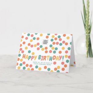 Aangepaste Logo kleurrijke Confetti Happy Birthday Kaart