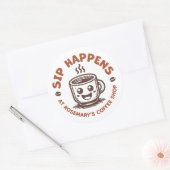 Aangepaste logo koffiezaak café productlabels ronde sticker (Envelop)