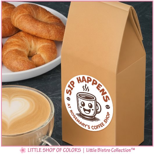 Aangepaste logo koffiezaak café productlabels ronde sticker