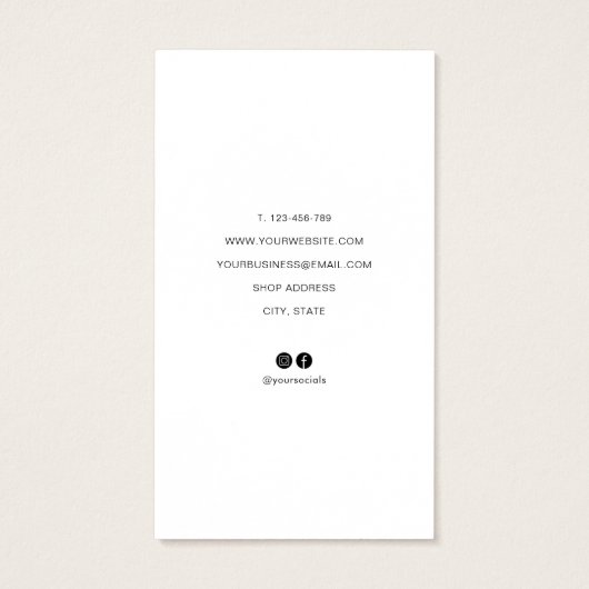 Aangepaste Logo Kraft die juwelen tentoonstelt Kaa Visitekaartje (Achterkant)