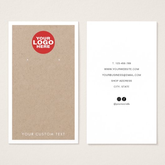 Aangepaste Logo Kraft die juwelen tentoonstelt Kaa Visitekaartje (Voorkant /achterkant)