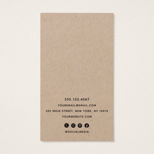 Aangepaste Logo Kraft Earring Display Holder toevo Visitekaartje (Achterkant)