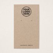 Aangepaste Logo Kraft Earring Display Holder toevo Visitekaartje (Voorkant)