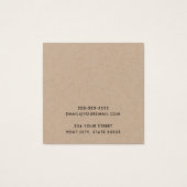 Aangepaste logo Kraft-kaart voor het oormerken van Vierkante Visitekaartjes (Achterkant)