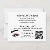 Aangepaste Logo Lash Business - Hartelijk dank voo Bedankkaart (Achterkant)