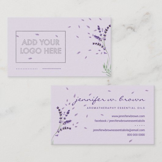 Aangepaste logo Lavender Visitekaartje (Voorkant / Achterkant)