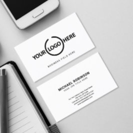 Aangepaste Logo Lengthwise Minimalist op wit Visitekaartje