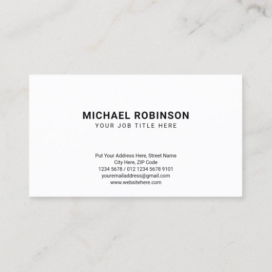 Aangepaste Logo Lengthwise Minimalist op wit Visitekaartje (Achterkant)