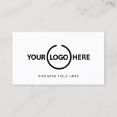 Aangepaste Logo Lengthwise Minimalist op wit Visitekaartje (Voorkant)