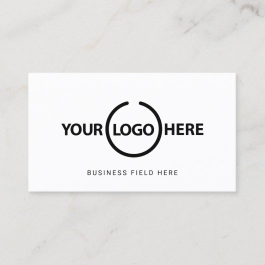 Aangepaste Logo Lengthwise Minimalist op wit Visitekaartje (Voorkant)