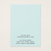 Aangepaste logo lichtaqua blue oorring display-kaa visitekaartje (Achterkant)